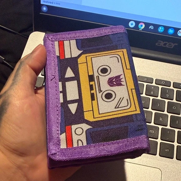 Lootcrate Soundwave Transformers Purple and Yellow wallet - Picture 9 of 10